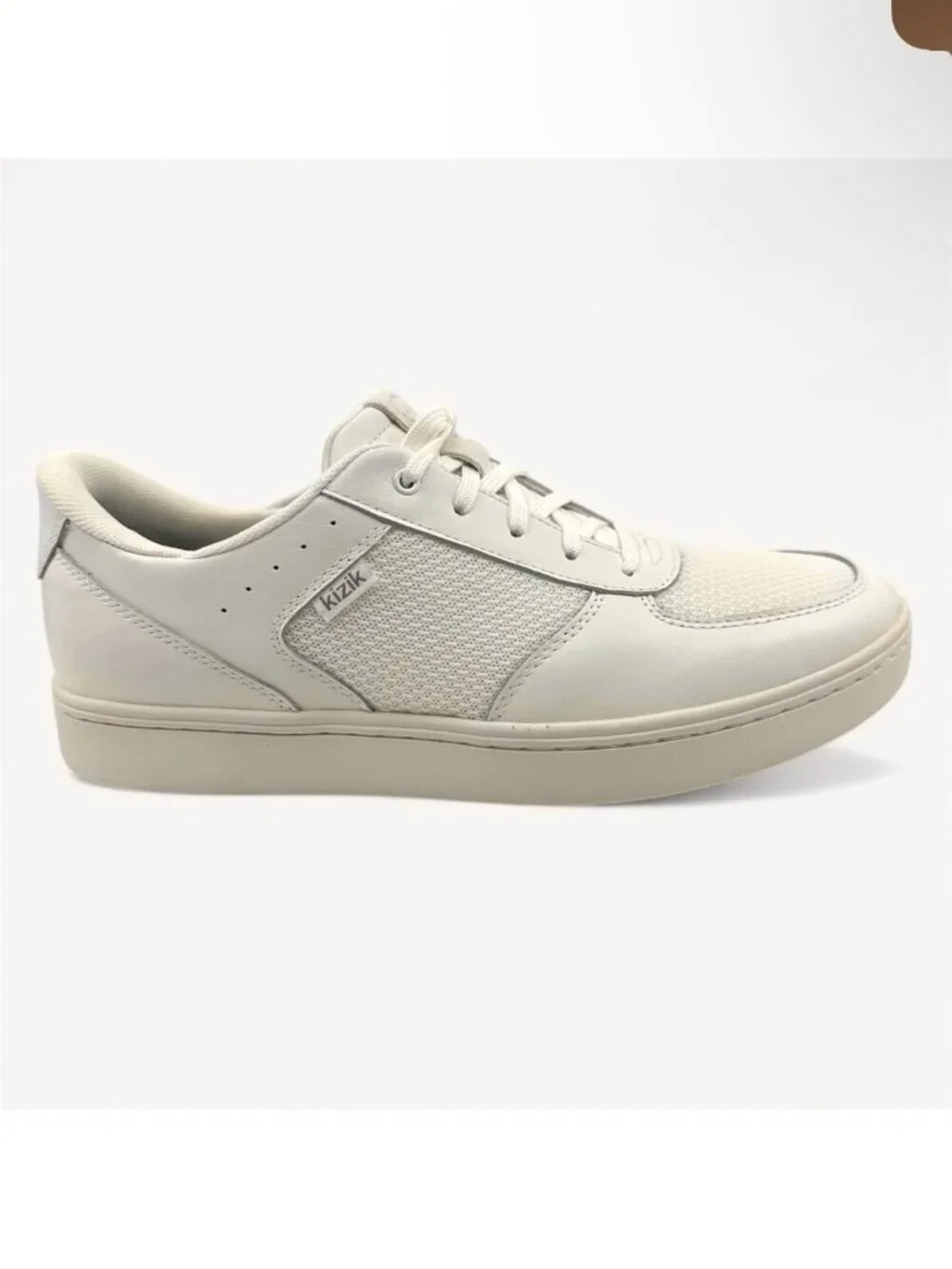 Men's 12 Kizik Oslo Hands-Free Sneakers White Leather Mesh Athletic Shoes